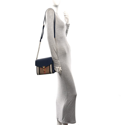 Burberry Derby Calfskin House Check Small Macken Crossbody Bag Regency Blue 2 of 11