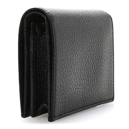 Gucci Pebbled Calfskin GG Marmont Card Case Black 3 of 8