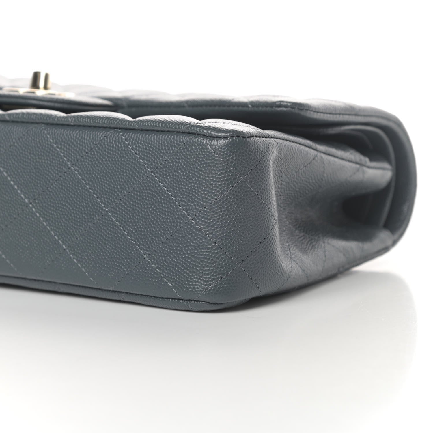 Chanel Caviar Quilted Medium Double Flap Dark Grey 9 of 11