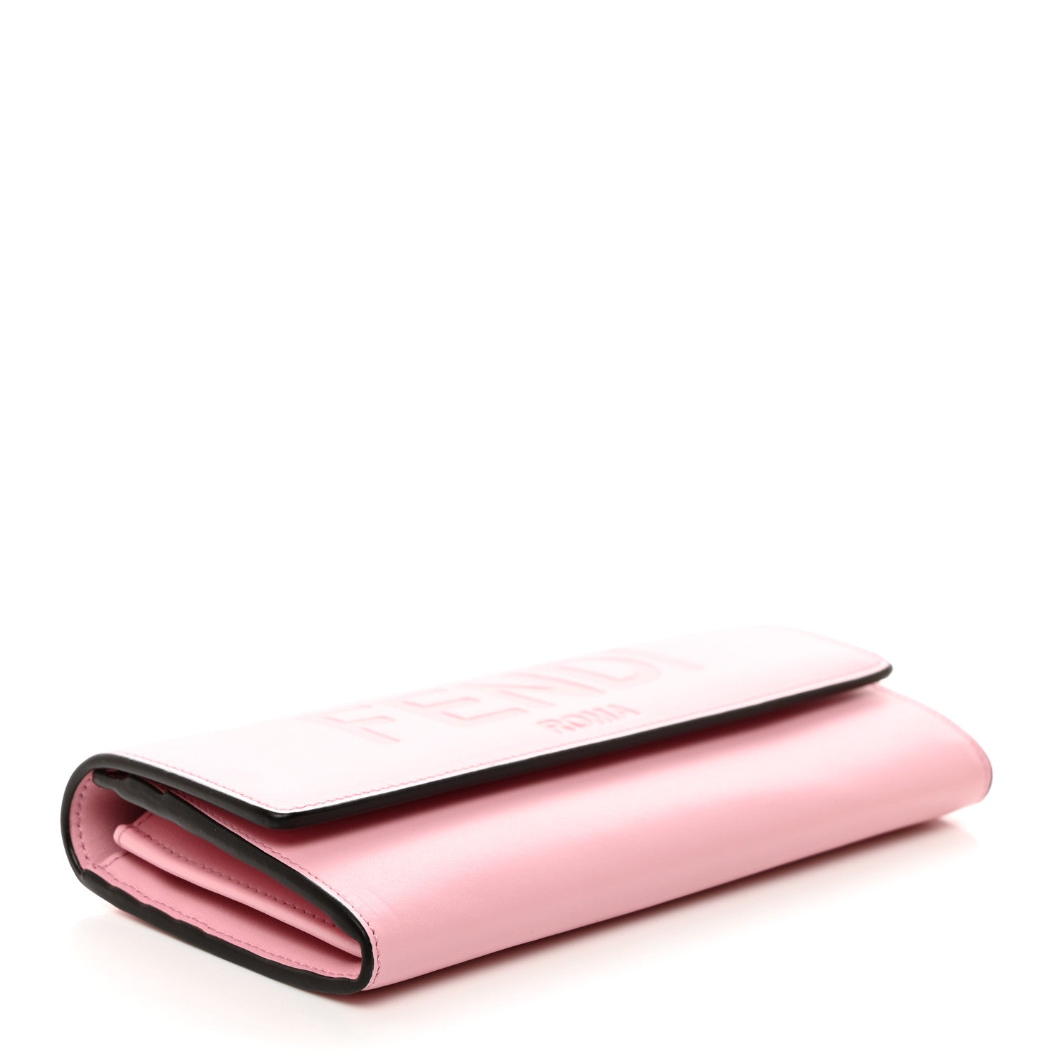 Fendi Vitello King Tamponato Logo Embossed Continental Wallet Rosa Acquerello 4 of 9