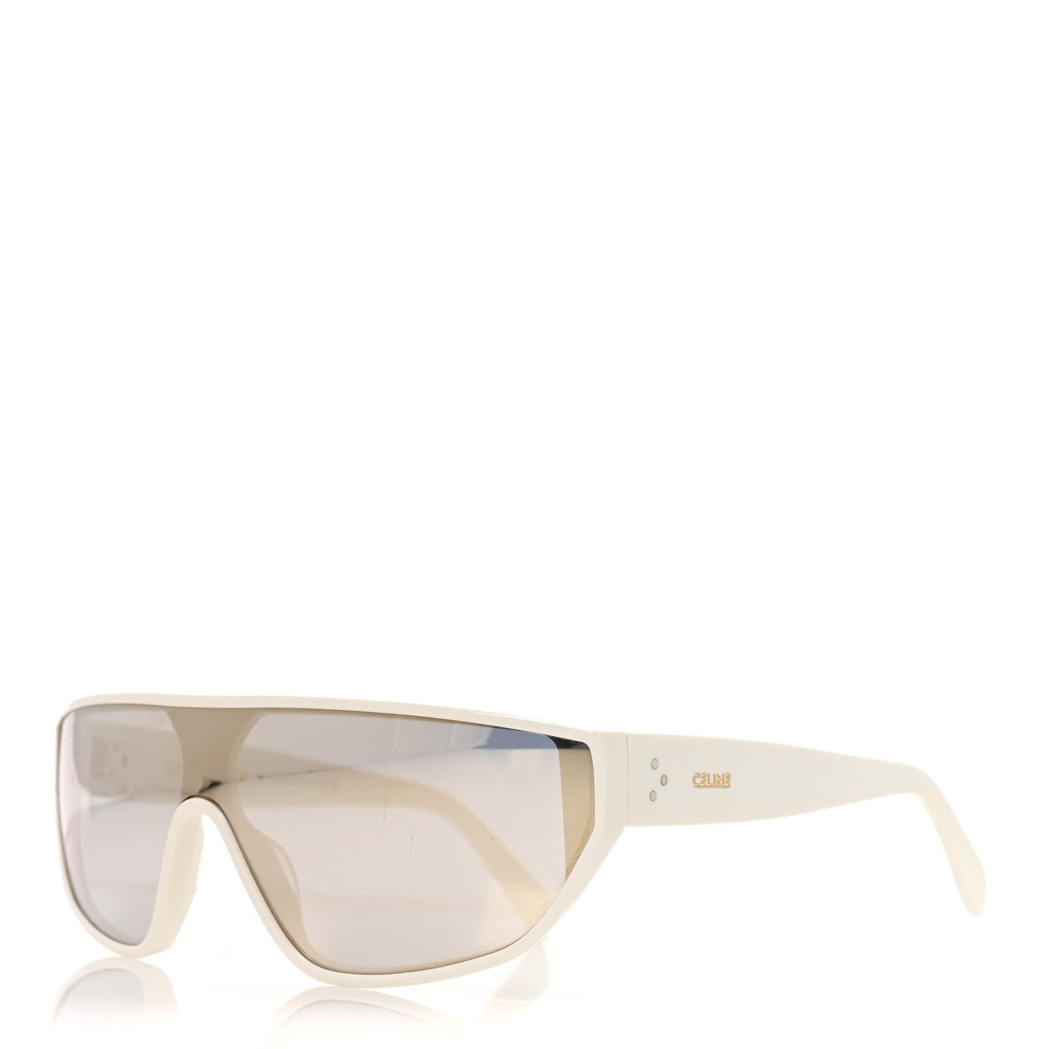 Celine Acetate Mirror Shield Sunglasses CL401951 White 1 of 7