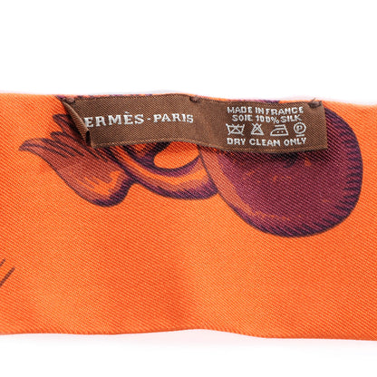 Hermes Silk Pavois Twilly Orange 3 of 5