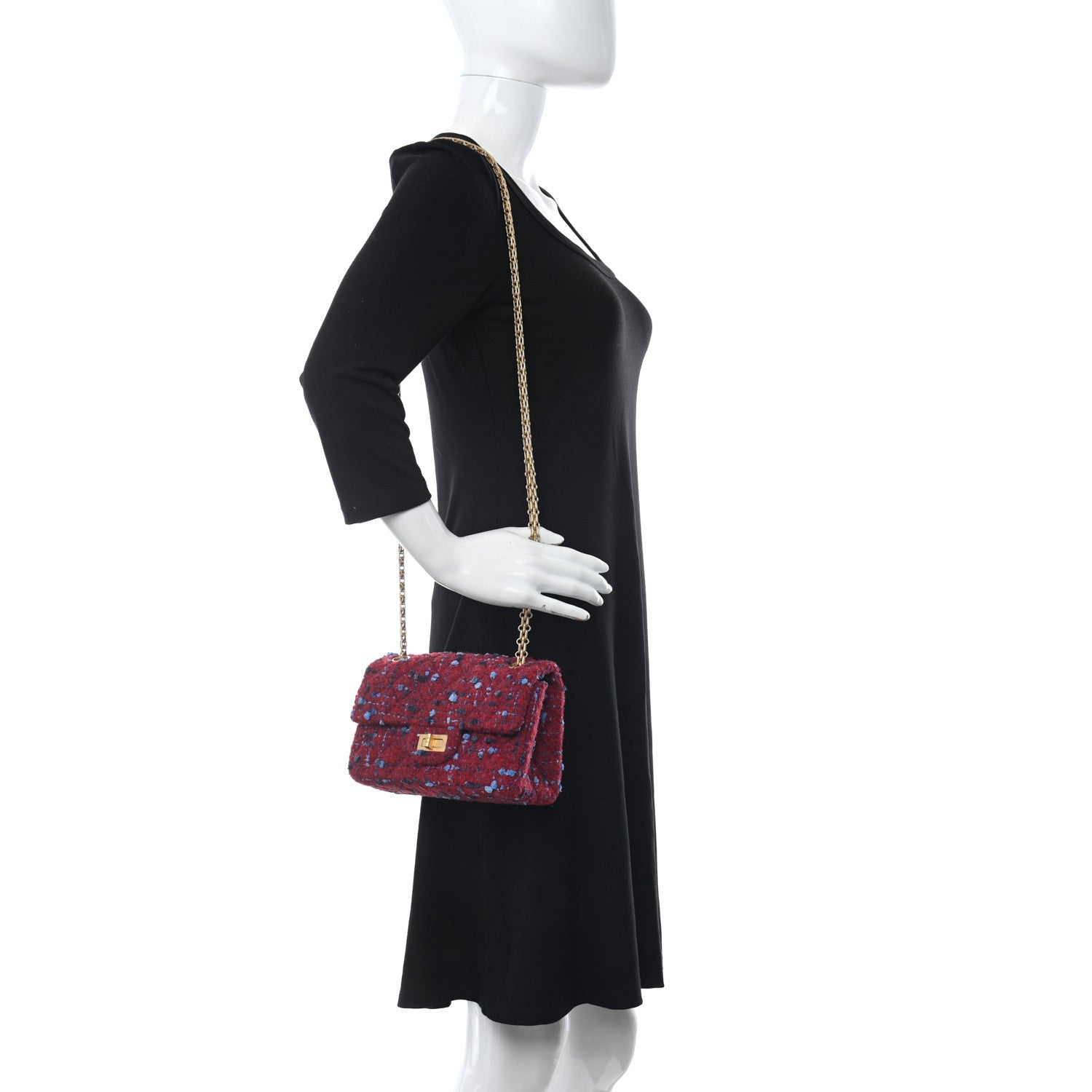 Chanel Tweed Quilted 2.55 Reissue Mini Flap Red Multicolor 2 of 10