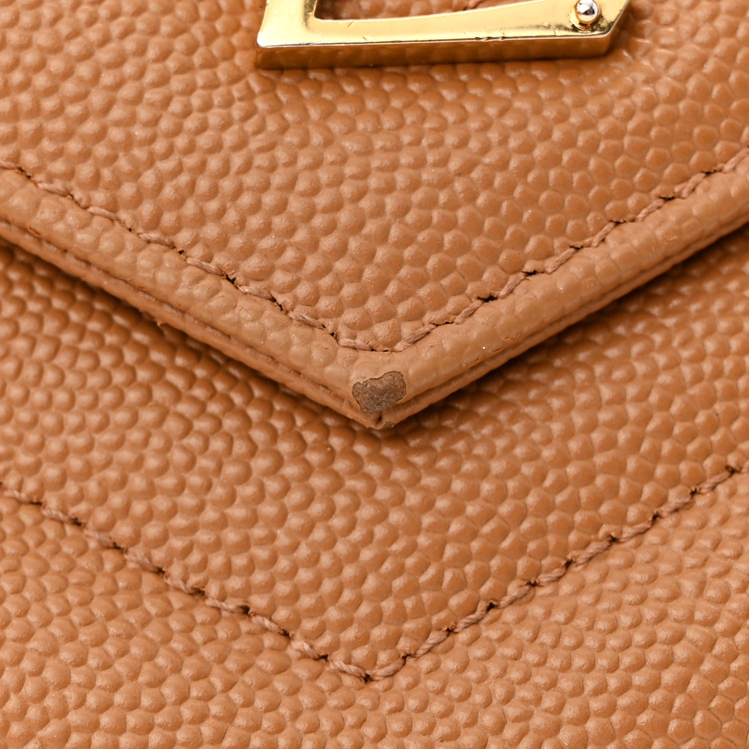 Saint Laurent Grain De Poudre Matelasse Chevron Monogram Chain Wallet Dune 11 of 11