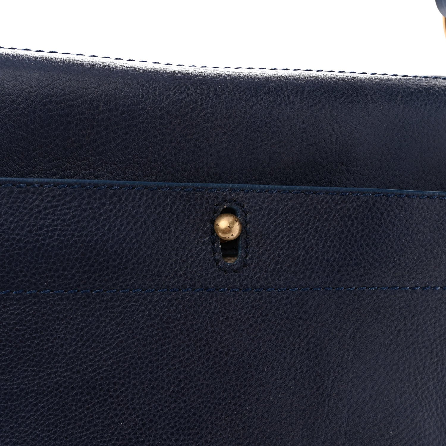 Saint Laurent Calfskin Nubuck Crocodile Embossed Large Muse Two Blue 11 of 13