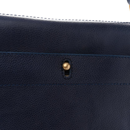 Saint Laurent Calfskin Nubuck Crocodile Embossed Large Muse Two Blue 11 of 13