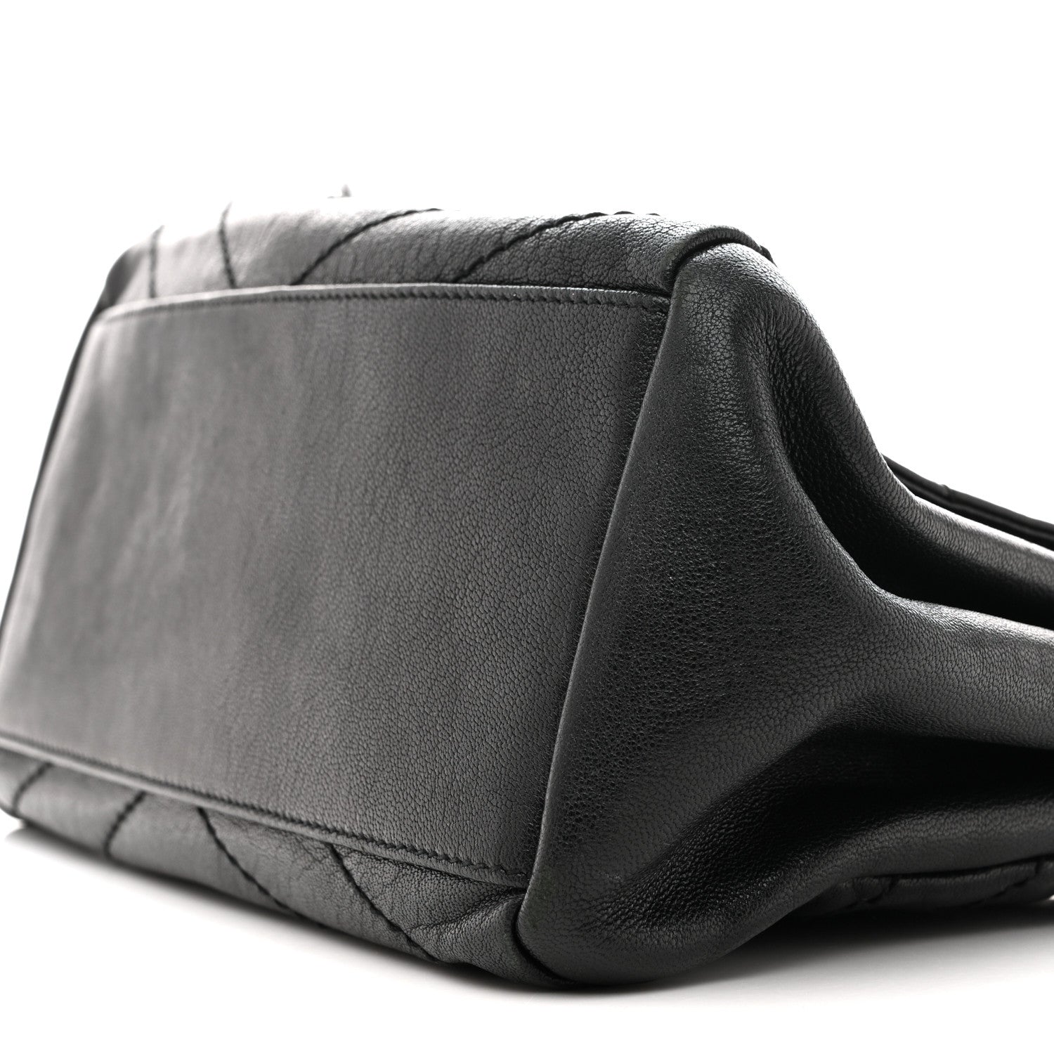 Saint Laurent Pebbled Lambskin Chevron Monogram Small Nolita Black 10 of 15