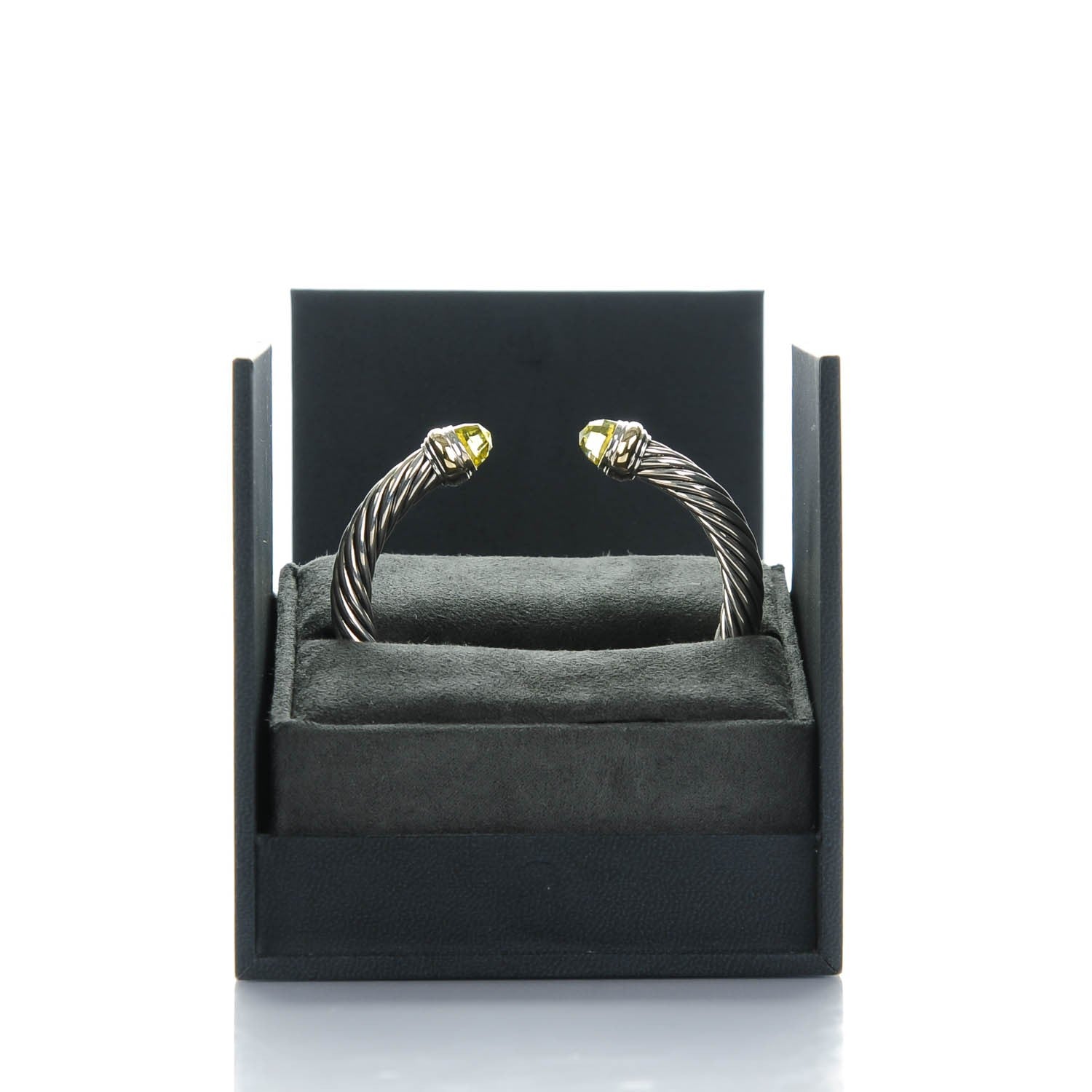 David Yurman Sterling Silver 14K Yellow Gold Lemon Citrine 7mm Cable Classics Bracelet 6 of 6