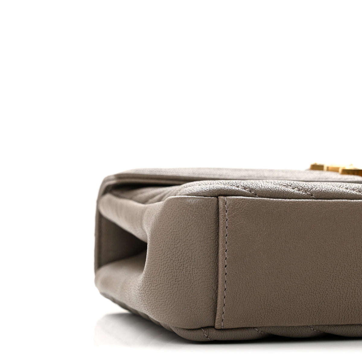 Saint Laurent Sheepskin Matelasse Chevron Monogram Medium College Bag Greyish Brown 9 of 11