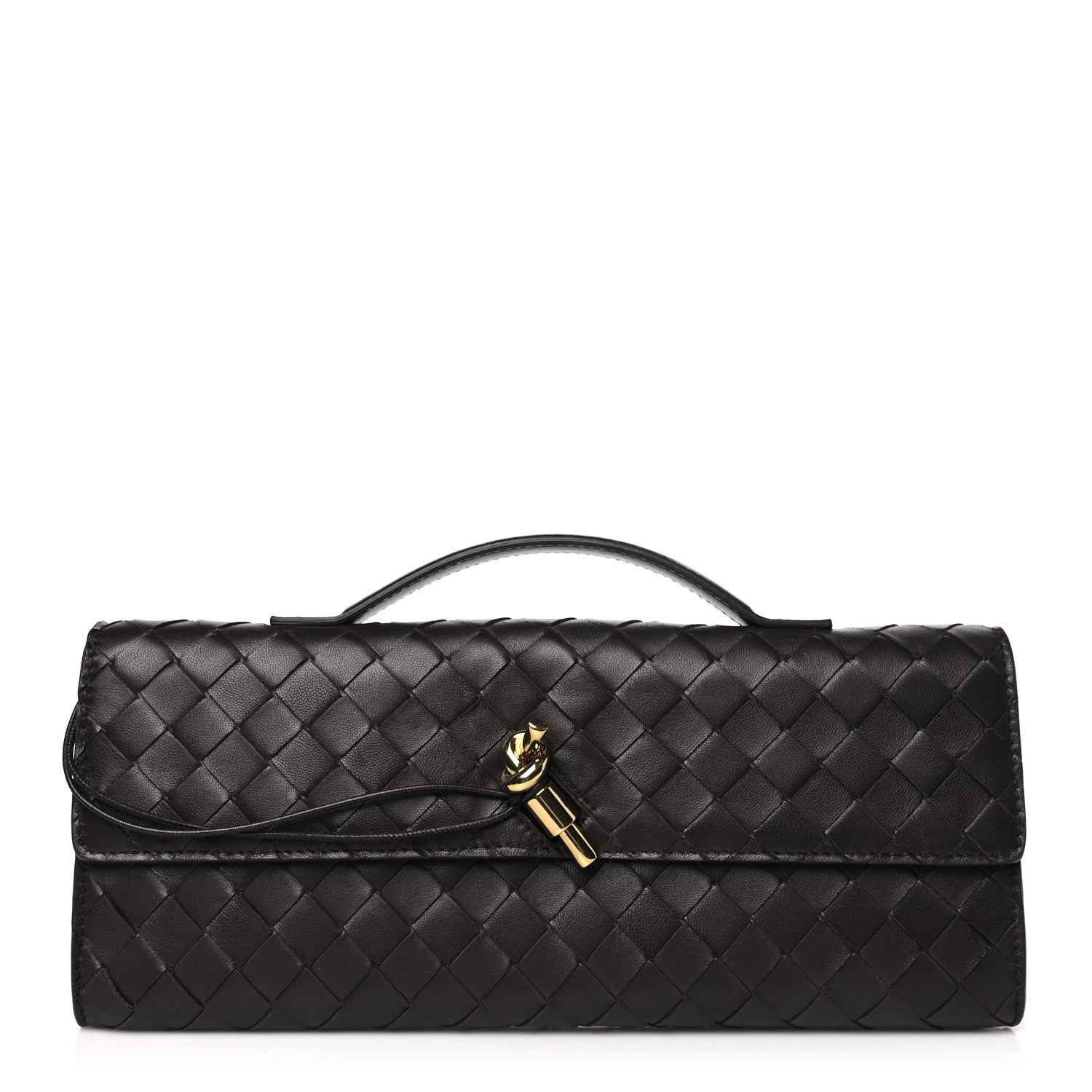 Bottega Veneta Nappa Intrecciato Long Andiamo Top Handle Clutch Fondant 1 of 11