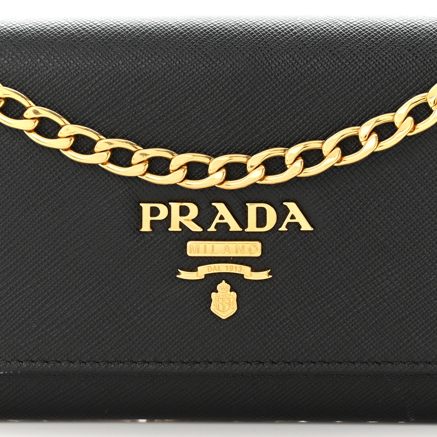 Prada Saffiano Lux Chain Wallet Black 7 of 12