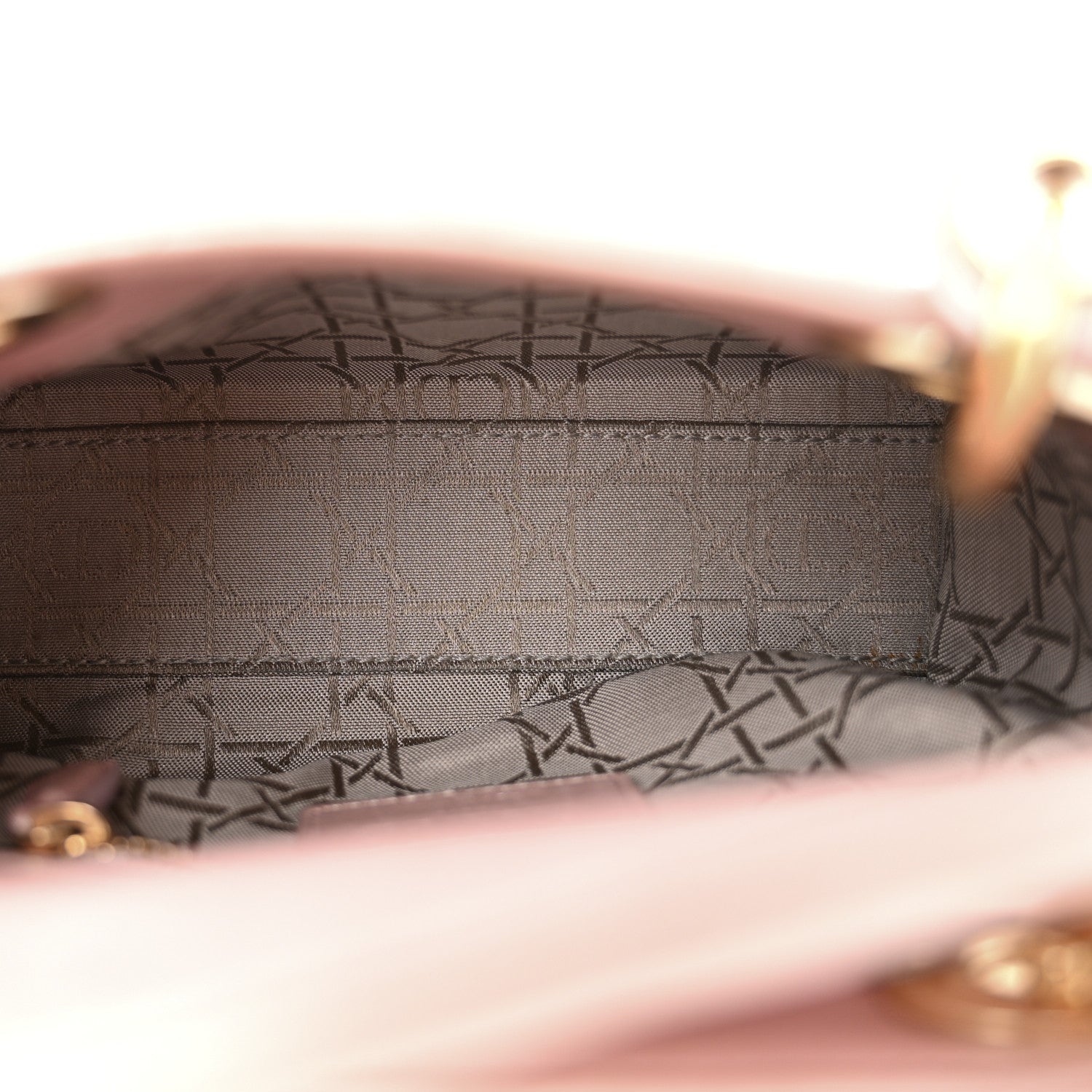 Christian Dior Metallic Lambskin Cannage Mini Lady Dior Lotus 5 of 14