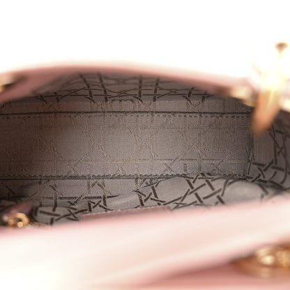 Christian Dior Metallic Lambskin Cannage Mini Lady Dior Lotus 5 of 14