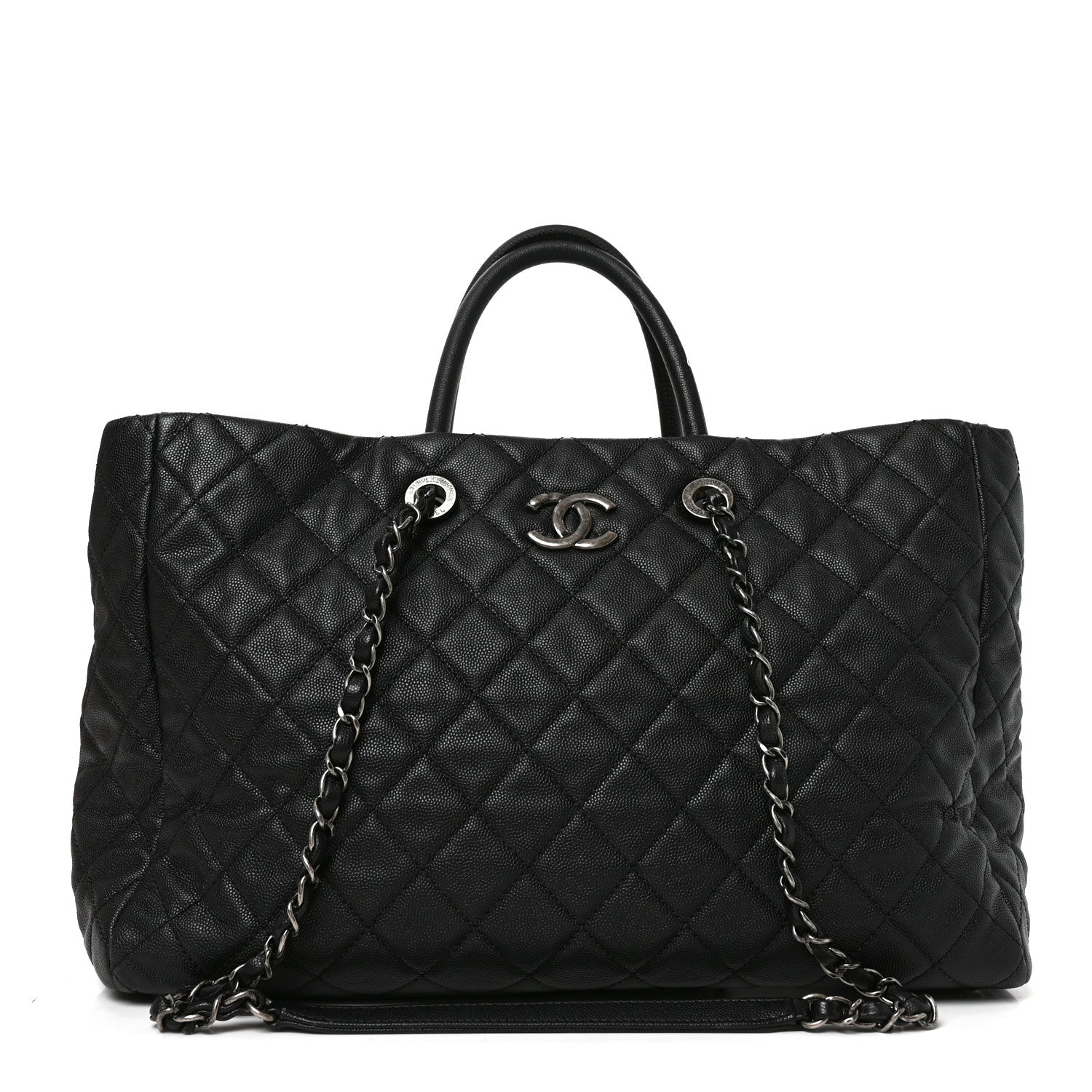Chanel Caviar Quilted Large Coco Handle Shopping Tote Black 1 of 10