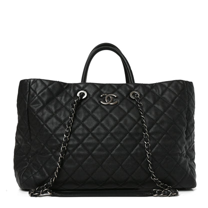Chanel Caviar Quilted Large Coco Handle Shopping Tote Black 1 of 10