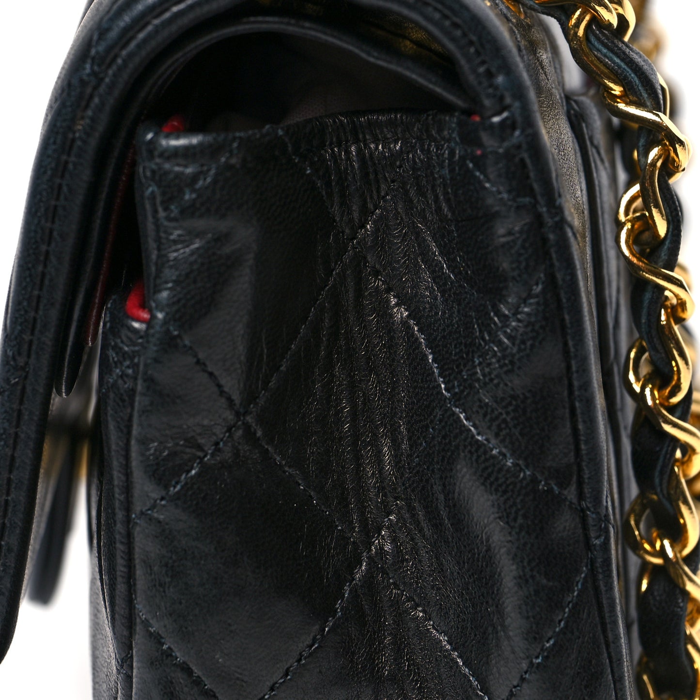Lambskin Quilted Small Double Flap Black