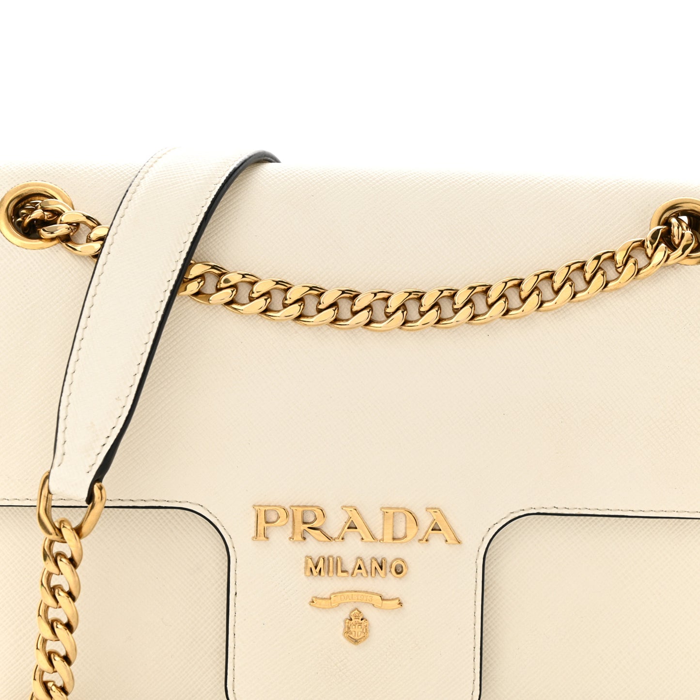Saffiano Flap Shoulder Bag Talco