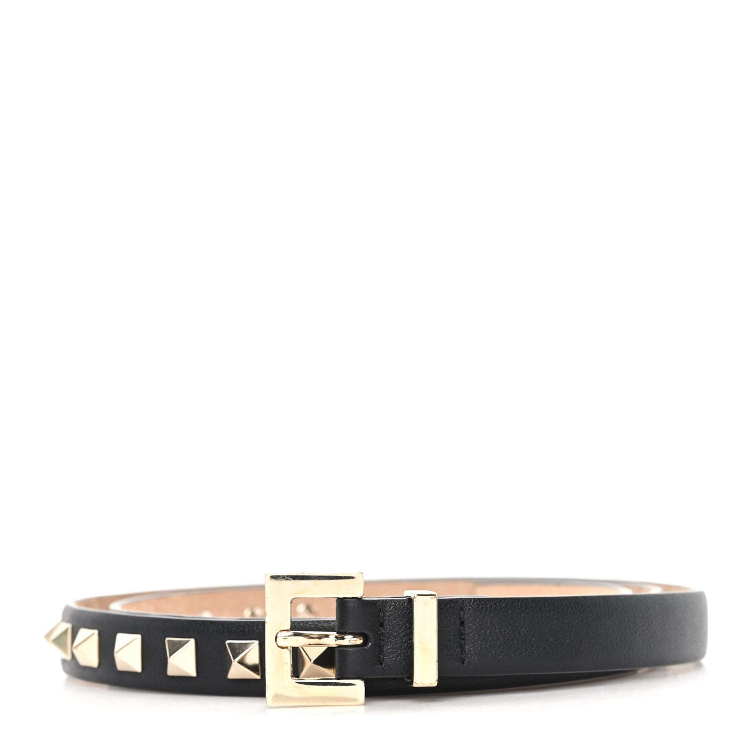 Valentino Garavani Calfskin Rockstud Belt 85 34 Black 1 of 5