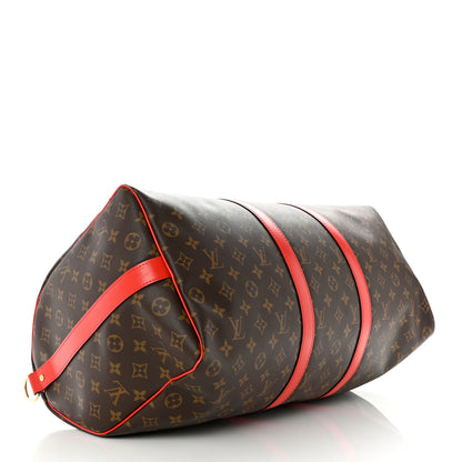Louis Vuitton Calfskin Monogram Keepall Bandouliere 50 Coquelicot 4 of 11