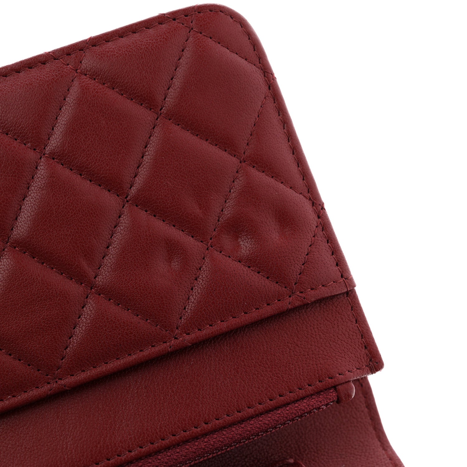 Chanel Lambskin Quilted Infinity Wallet On Chain WOC Burgundy 11 of 11