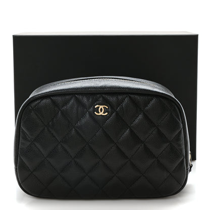 Chanel Caviar Quilted Medium Curvy Pouch Cosmetic Case Black 11 of 11