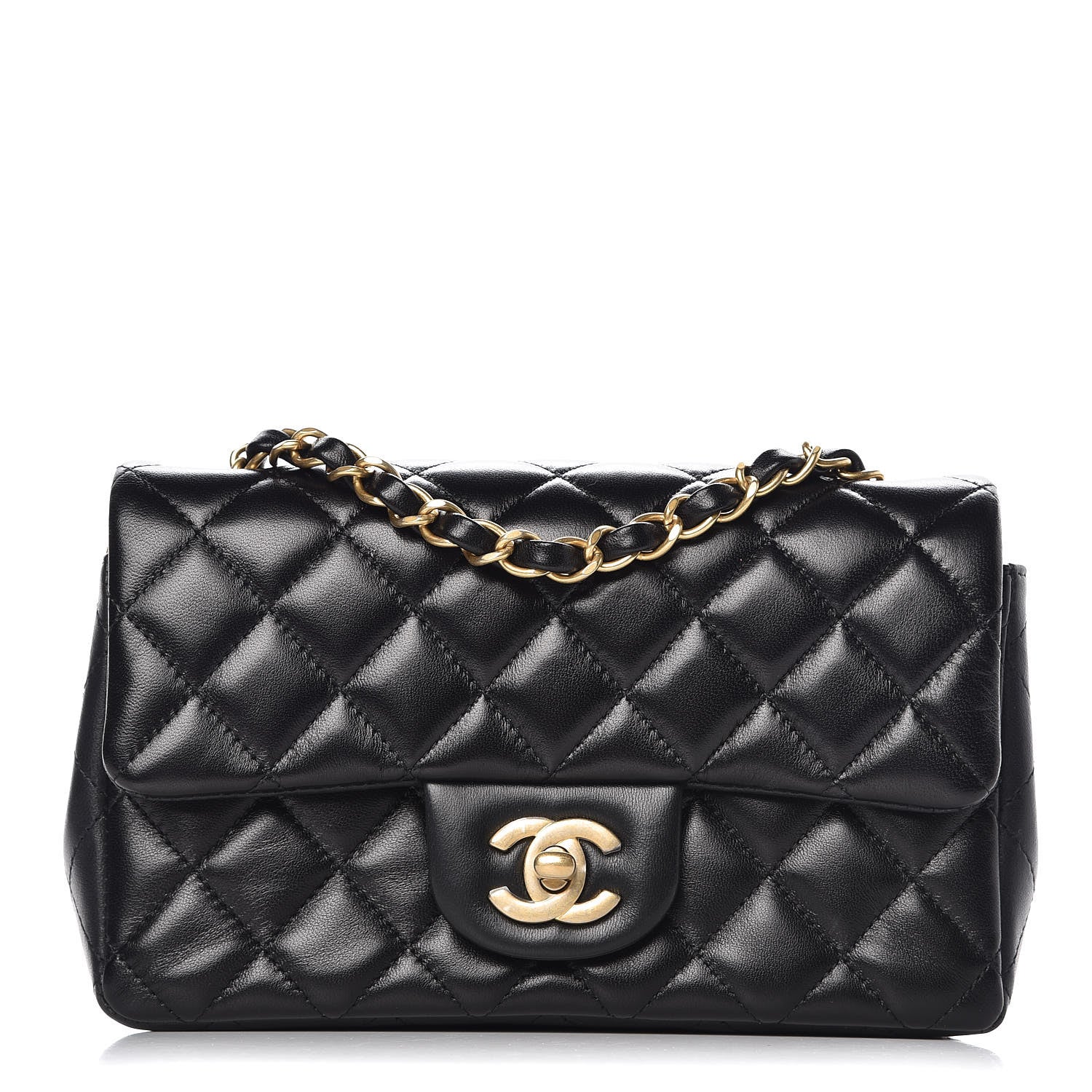 Chanel Lambskin Quilted Mini Rectangular Flap Black 1 of 9