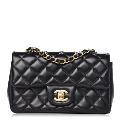 Chanel Lambskin Quilted Mini Rectangular Flap Black 1 of 9