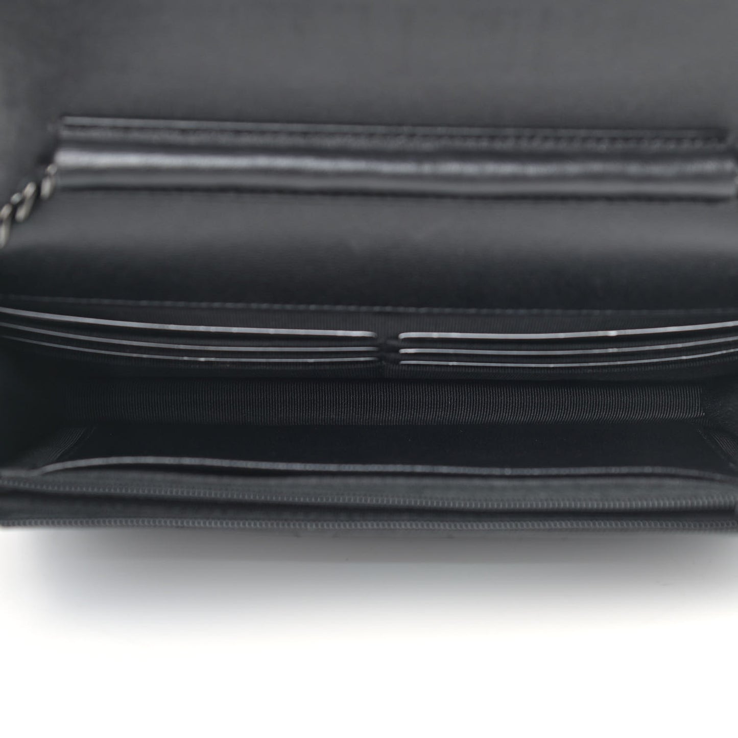 Lambskin Quilted Wallet On Chain WOC So Black