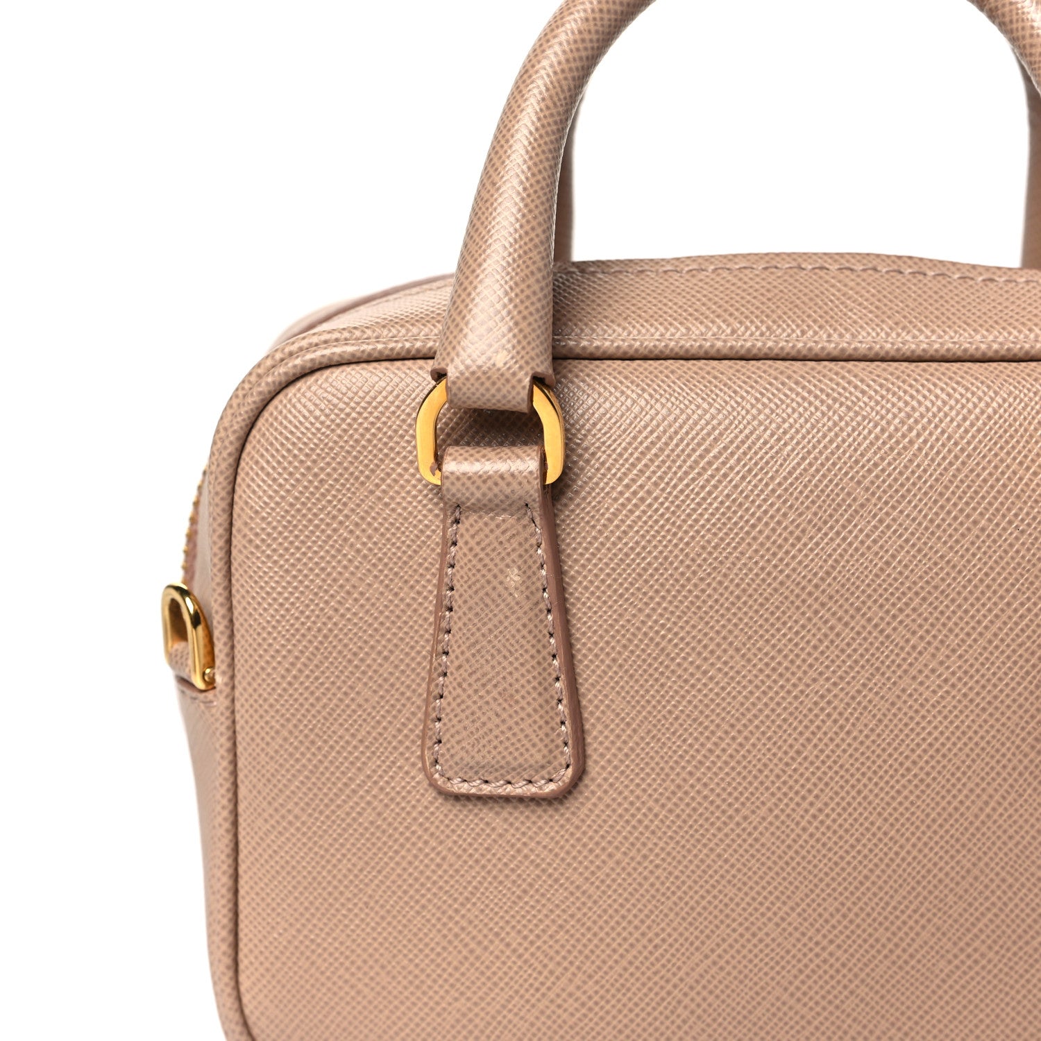 Prada Saffiano Lux Mini Top Handle Crossbody Cammeo 11 of 11