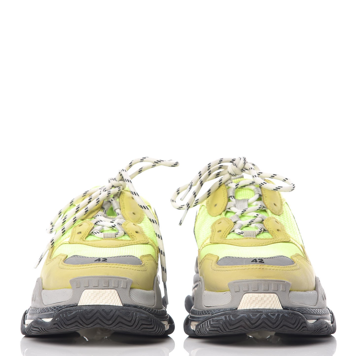 Mesh Nubuck Mens Triple S Sneakers 42 Jaune Fluo