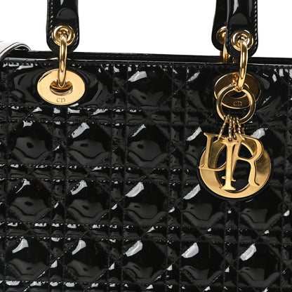 Christian Dior Patent Cannage Large Lady Dior Black 8 of 10