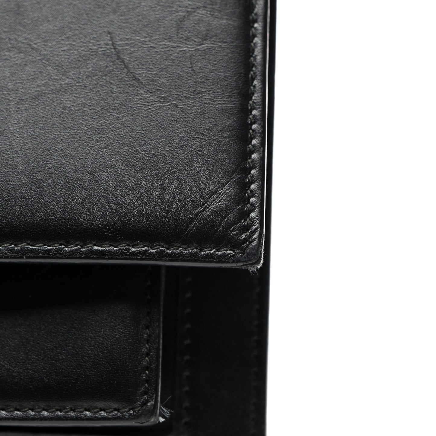 Box Calfskin S Sharp Chain Shoulder Bag Black