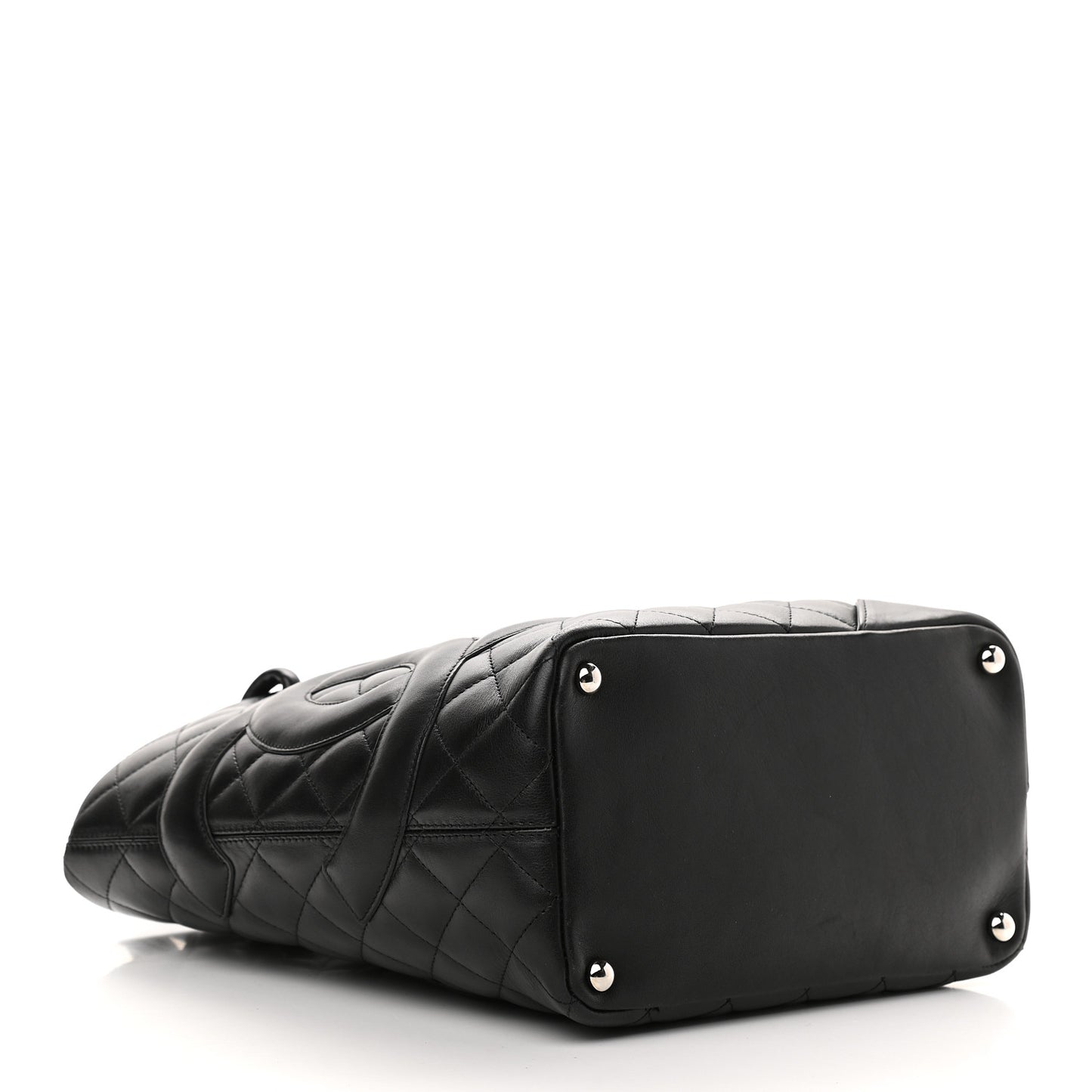 Calfskin Quilted Medium Cambon Tote Black