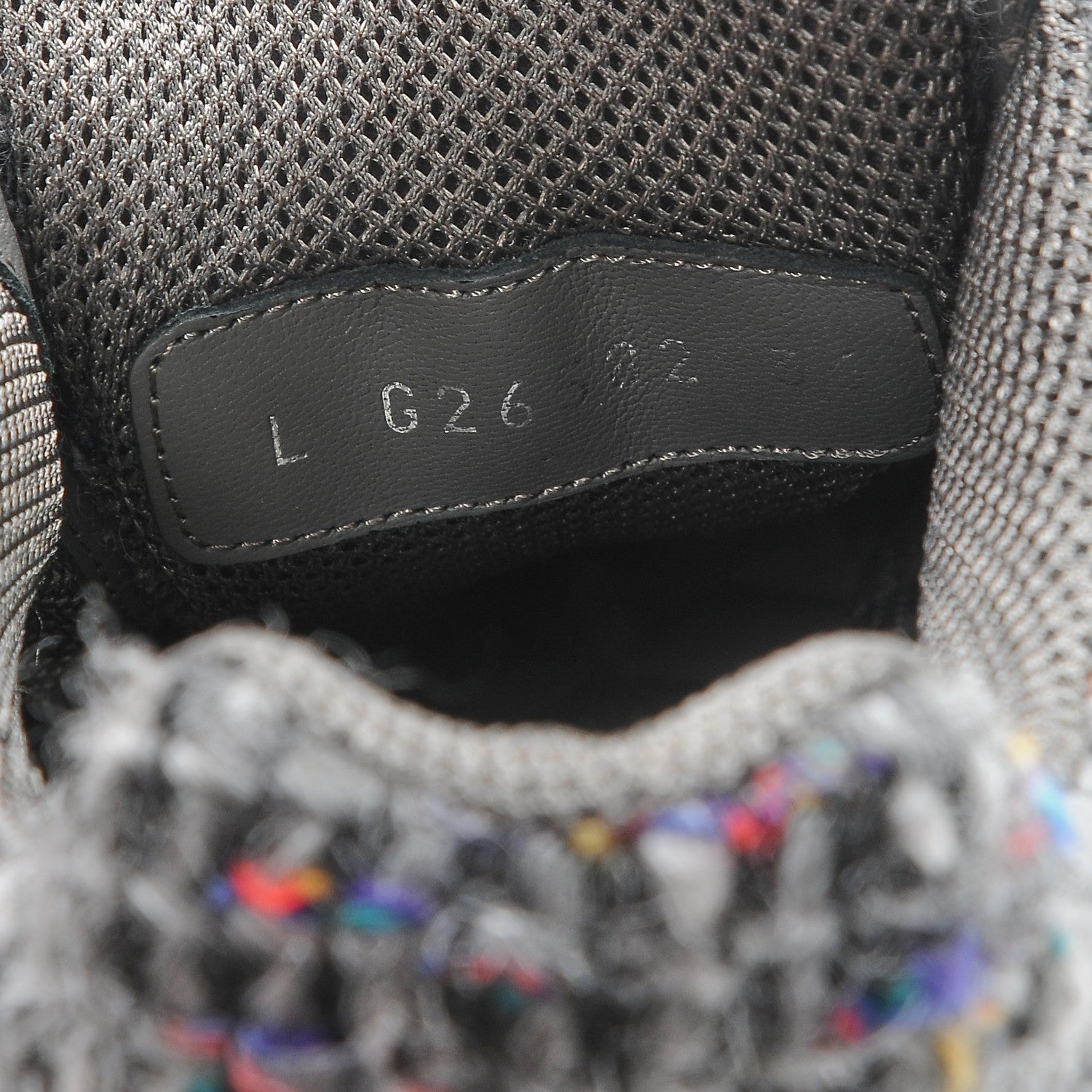Chanel Suede Tweed Goatskin CC Sneakers 36 Grey Purple 8 of 9