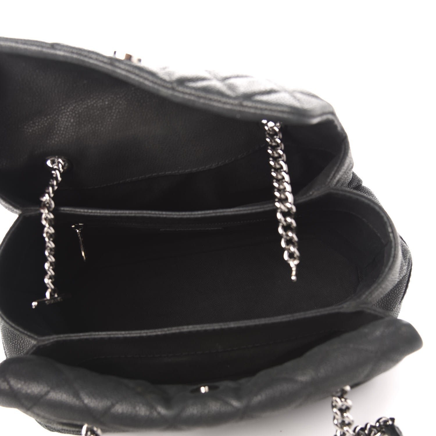 Chanel Iridescent Caviar Quilted Lady Pearly Tote Black 5 of 10