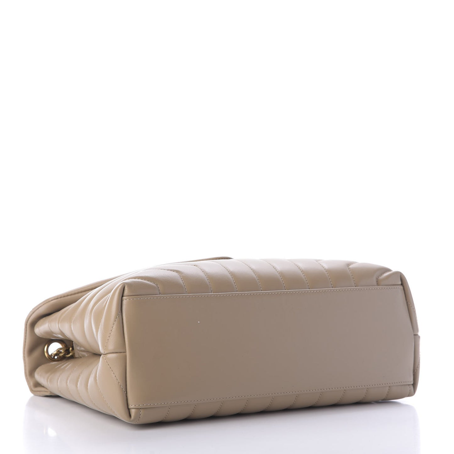 Calfskin Y Quilted Monogram Medium Loulou Chain Satchel Dark Beige