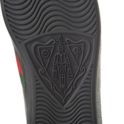 Gucci Calfskin Web GG Apple Embroidered Mens Ace Sneakers 9 Black 8 of 10
