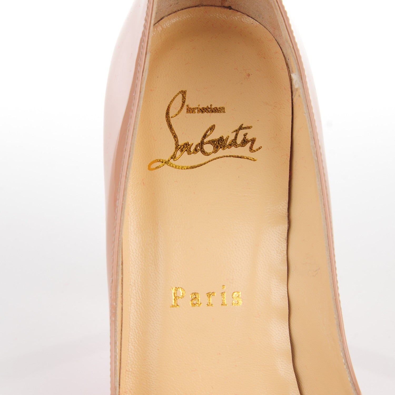 Christian Louboutin Patent Pigalle 100 Pumps 35 Nude 8 of 9