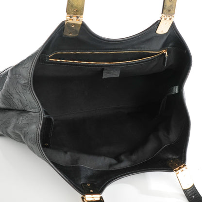 Gucci Calfskin Horsebit Embossed Glam Shoulder Bag Black 5 of 8