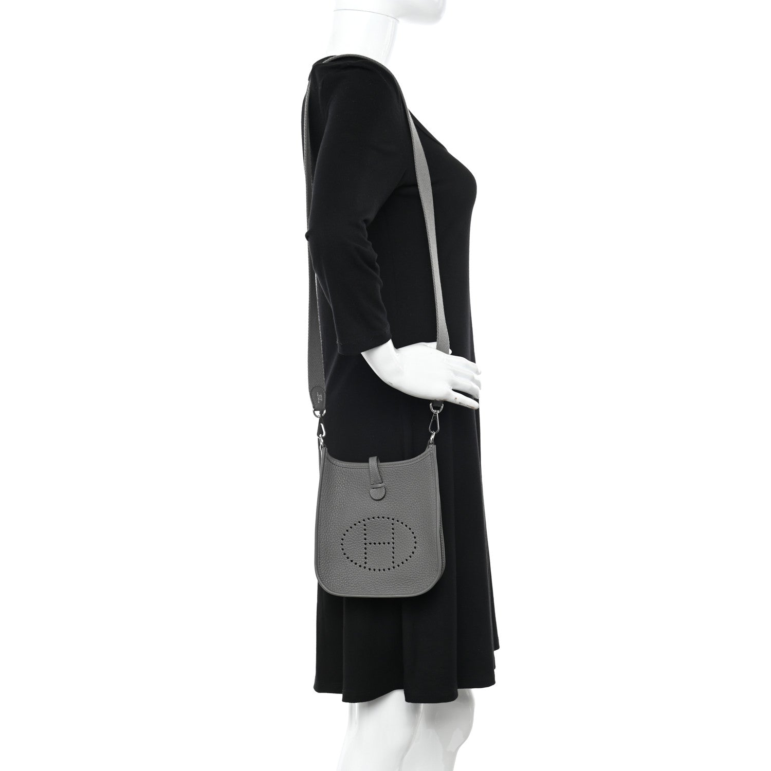 Hermes Taurillon Clemence Evelyne TPM Gris Meyer 2 of 11