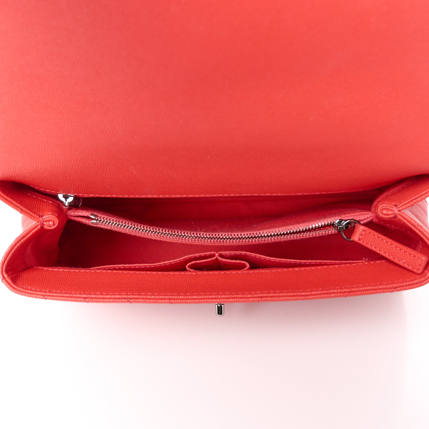 Chanel Caviar Chevron Quilted Small Coco Handle Flap Coral 5 of 11