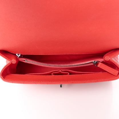 Chanel Caviar Chevron Quilted Small Coco Handle Flap Coral 5 of 11