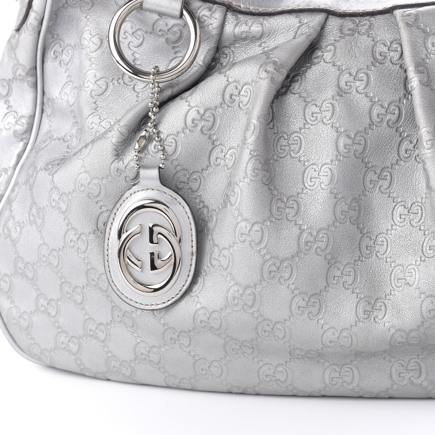 Gucci Metallic Guccissima Medium Sukey Hobo Silver 10 of 10