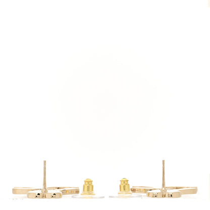 Chanel Metal Enamel CC Heart Drop Earrings Gold Black Pink 3 of 4