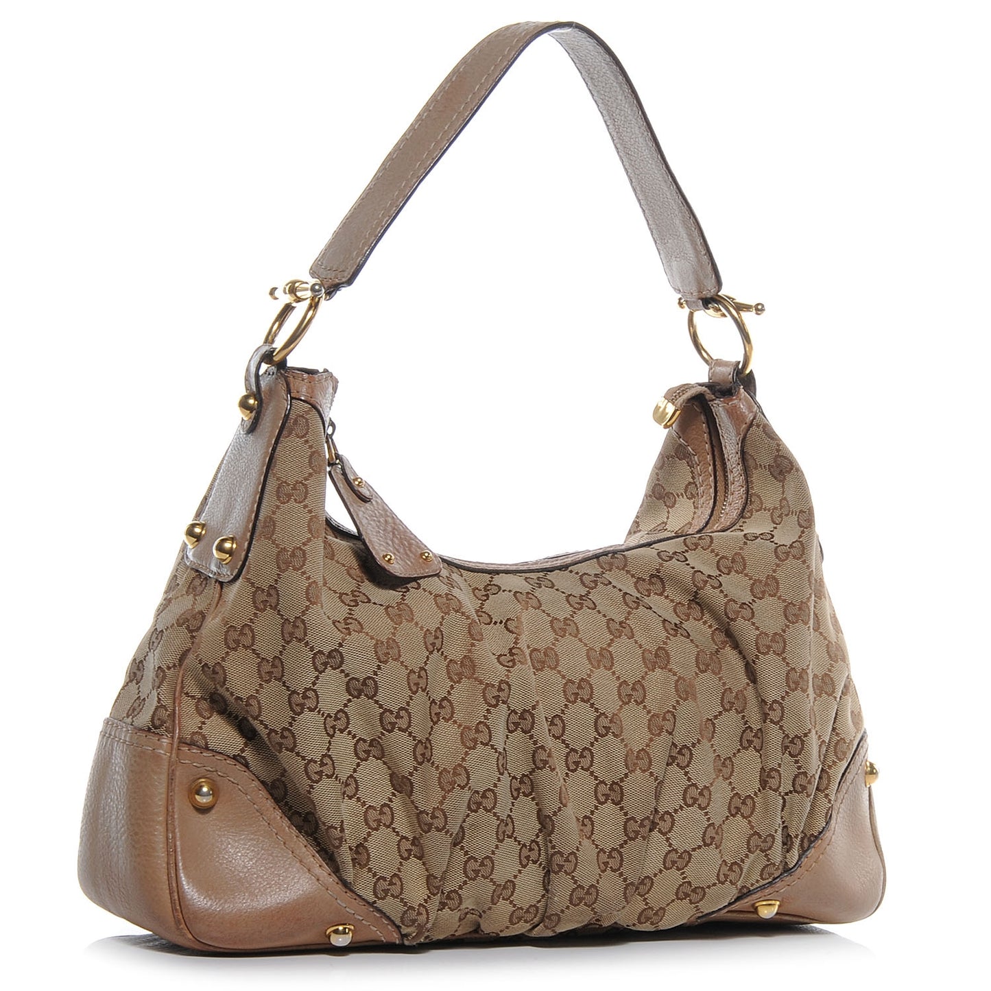 Monogram GG Medium Jockey Hobo Shoulder Bag Beige