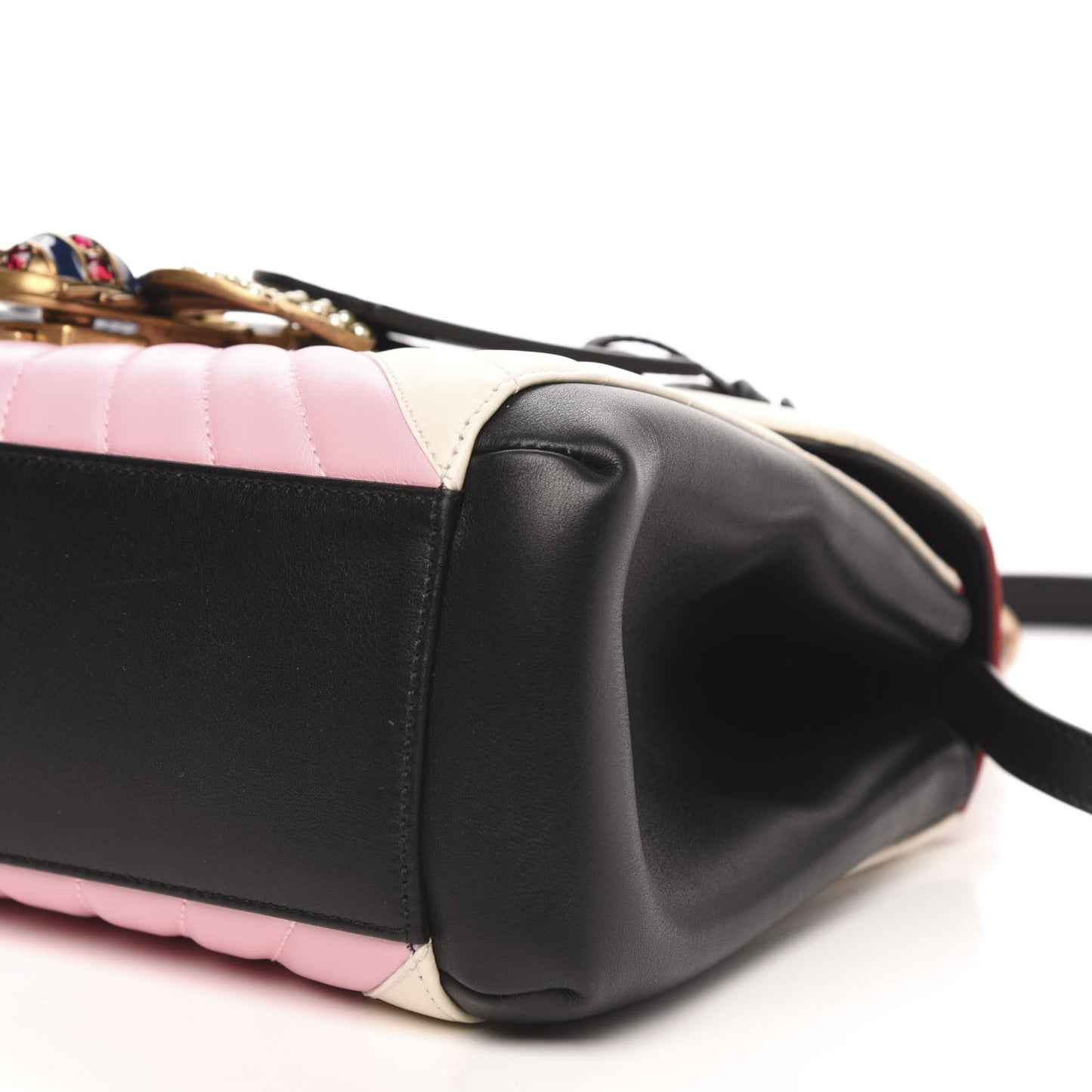 Calfskin Bamboo Trapuntata Queen Margaret Top Handle Bag Blue Agata Hibiscus Red Mystic White Sugar Pink