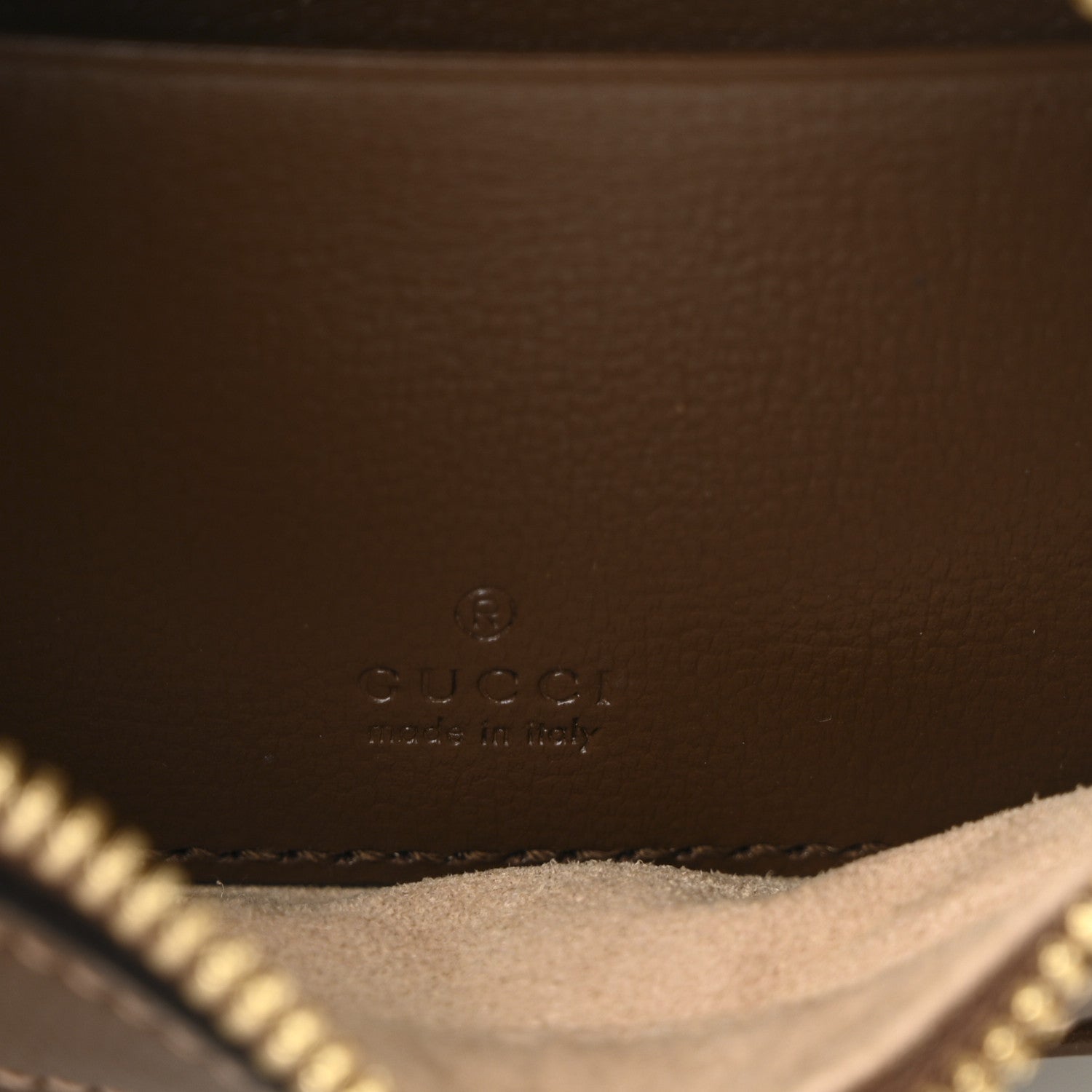 Gucci GG Supreme Monogram Azalea Calfskin Mini Retro Interlocking G Half Moon Bag Beige Ebony Brown Sugar 6 of 11