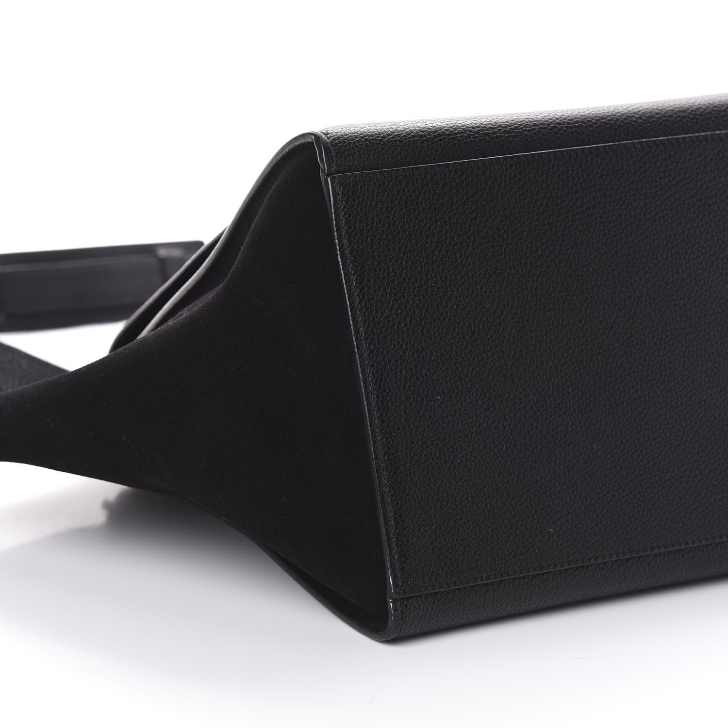 Celine Drummed Calfskin Suede Medium Trapeze Black 9 of 10
