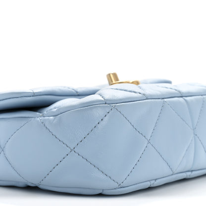 Chanel Lambskin Quilted Mini Lacquered Chain Flap Light Blue 9 of 12