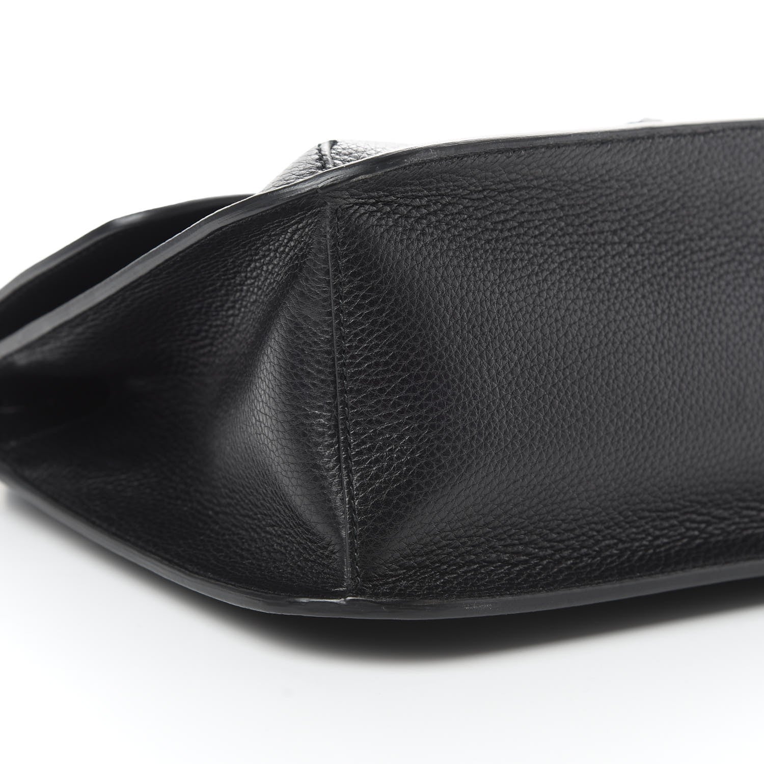Gucci Pebbled Calfskin Medium Bamboo Daily Flap Shoulder Bag Black 8 of 9